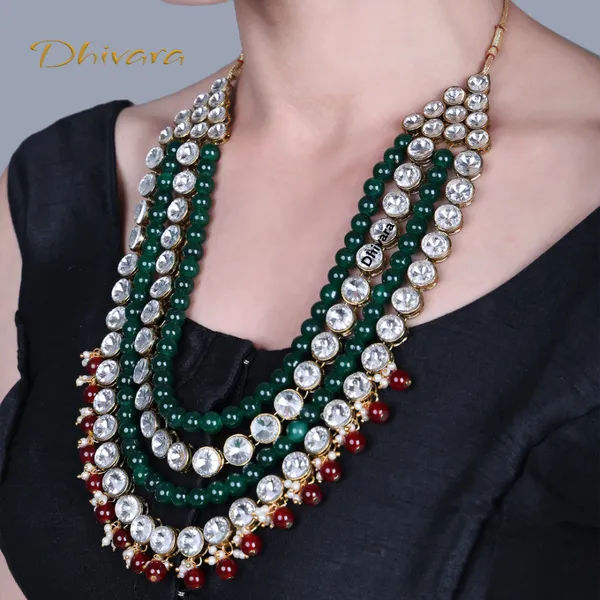 Four_Layer_Green_And_Maroon_Glass,_Alloy_Copper_Jewellery_Set_For_Women