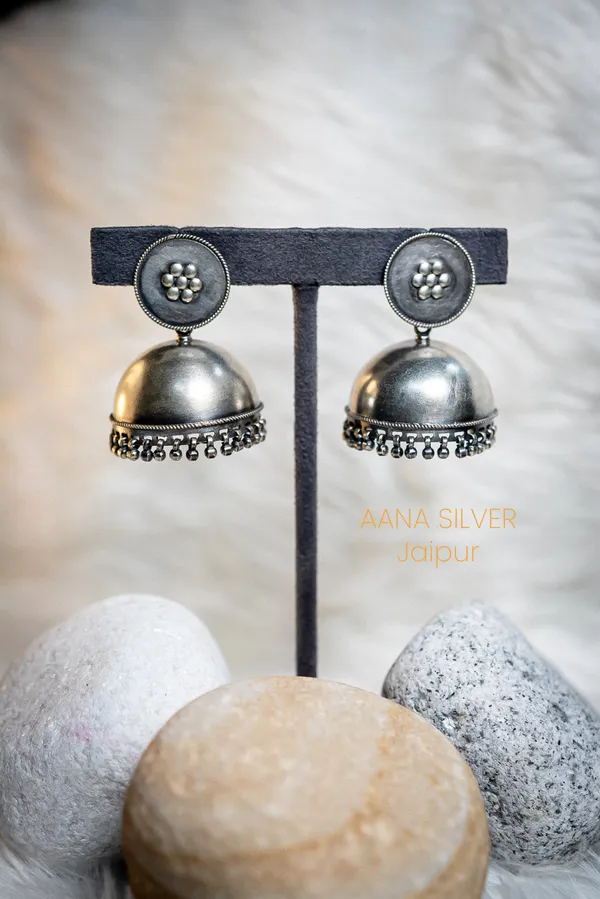 925_Pure_Sterling_Silver_|_Versatile_Jhumka_Earrings_|_Well_Stamped_&_Hallmarked