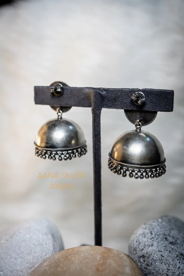 925_Pure_Sterling_Silver_|_Versatile_Jhumka_Earrings_|_Well_Stamped_&_Hallmarked