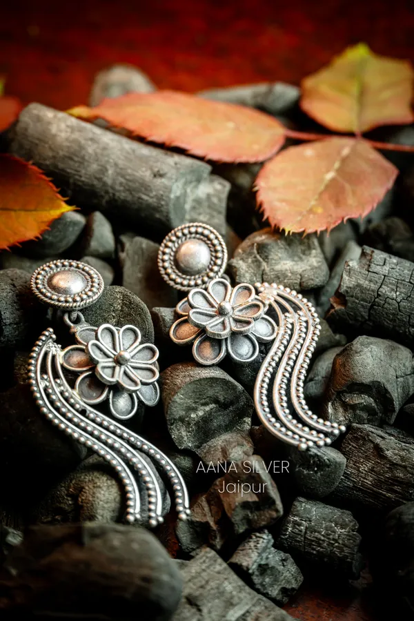 925_Pure_Sterling_Silver_|_Embossed_Flower_Earrings_|_Well_Stamped_&_Hallmarked