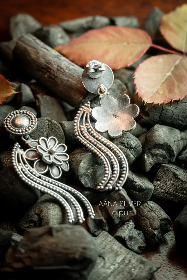 925_Pure_Sterling_Silver_|_Embossed_Flower_Earrings_|_Well_Stamped_&_Hallmarked