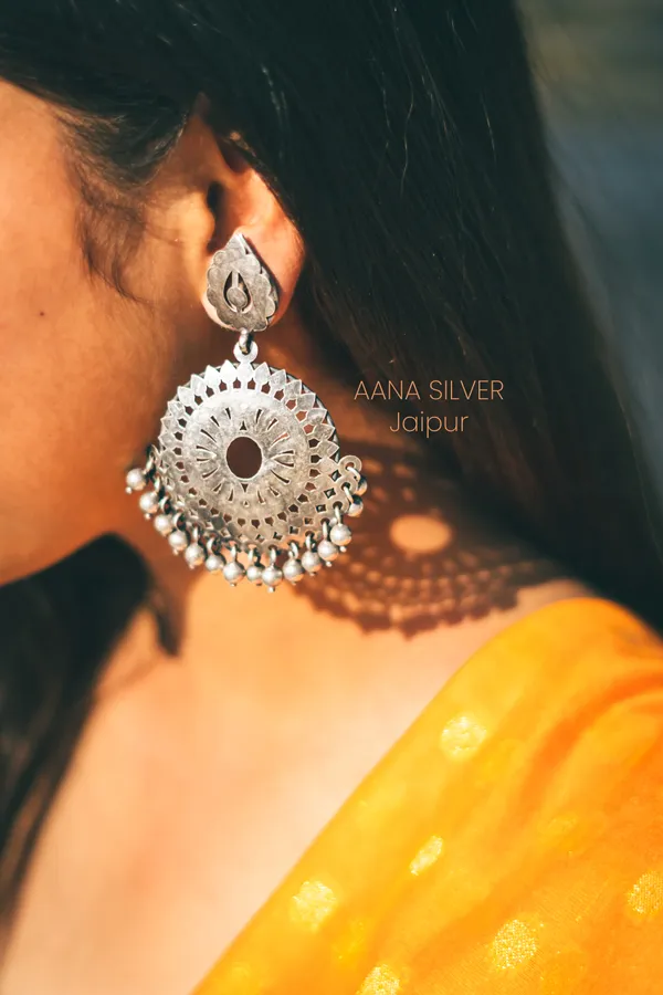 925_Pure_Sterling_Silver_|_Embossed_Jhumri_Jali_Earrings_|_Well_Stamped_&_Hallmarked