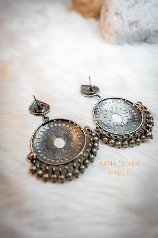 925_Pure_Sterling_Silver_|_Embossed_Jhumri_Jali_Earrings_|_Well_Stamped_&_Hallmarked
