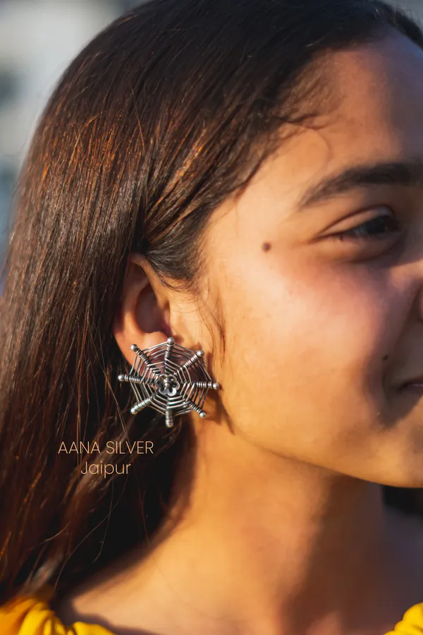 925_Pure_Sterling_Silver_|_Aabharan_Classic_Jali_Earrings_|_Well_Stamped_&_Hallmarked