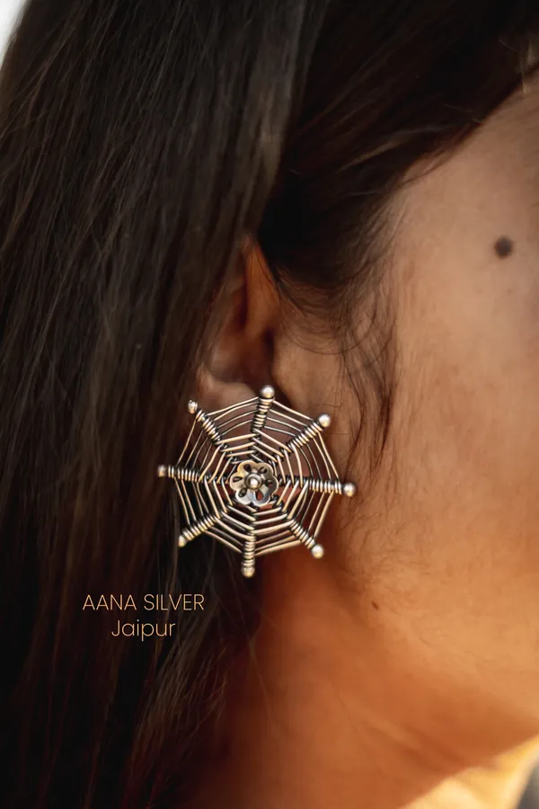 925_Pure_Sterling_Silver_|_Aabharan_Classic_Jali_Earrings_|_Well_Stamped_&_Hallmarked