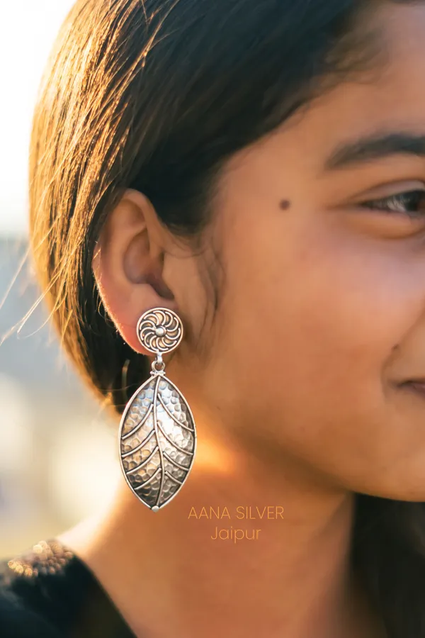 925_Pure_Sterling_Silver_|_Statement_Leaf_Earrings_|_Well_Stamped_&_Hallmarked