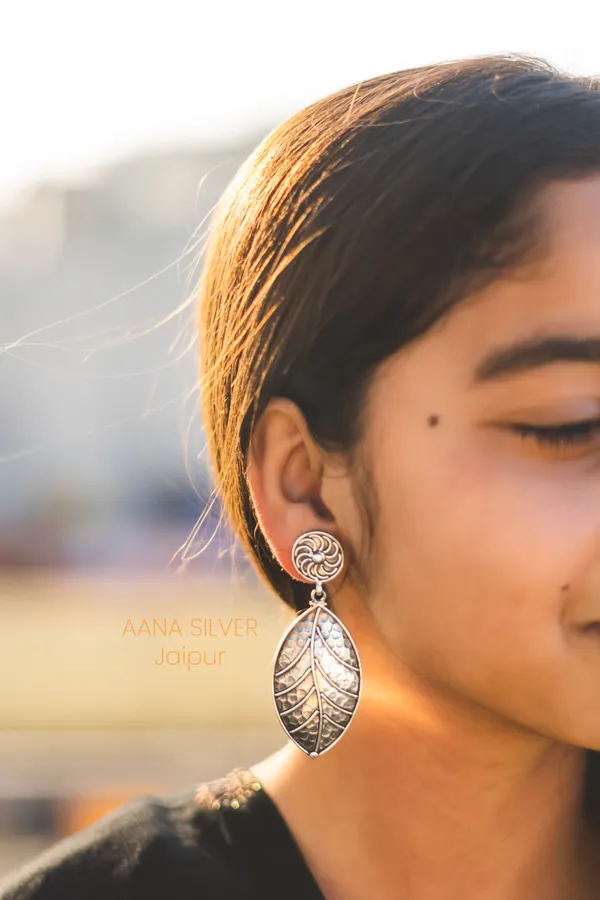 925_Pure_Sterling_Silver_|_Statement_Leaf_Earrings_|_Well_Stamped_&_Hallmarked