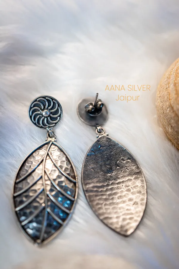 925_Pure_Sterling_Silver_|_Statement_Leaf_Earrings_|_Well_Stamped_&_Hallmarked
