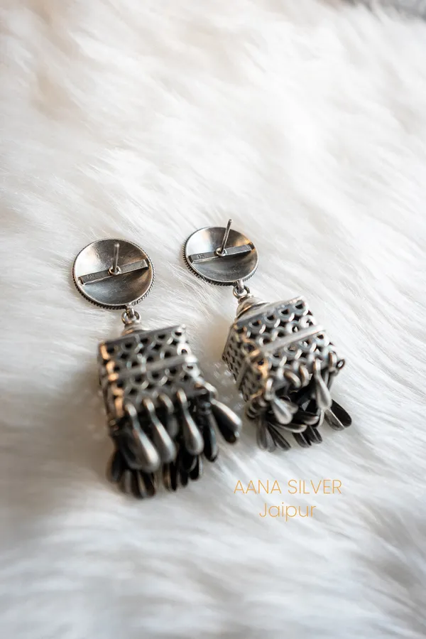 925_Pure_Sterling_Silver_|_Statement_Jhumka_Earrings_|_Well_Stamped_&_Hallmarked