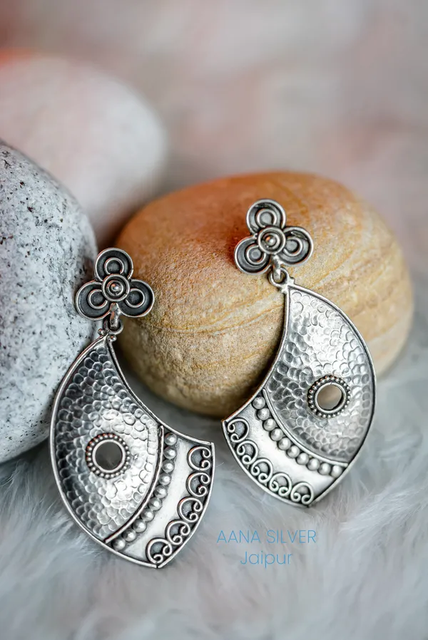 925_Pure_Sterling_Silver_|_Statement_Flower_Earrings_|_Well_Stamped_&_Hallmarked