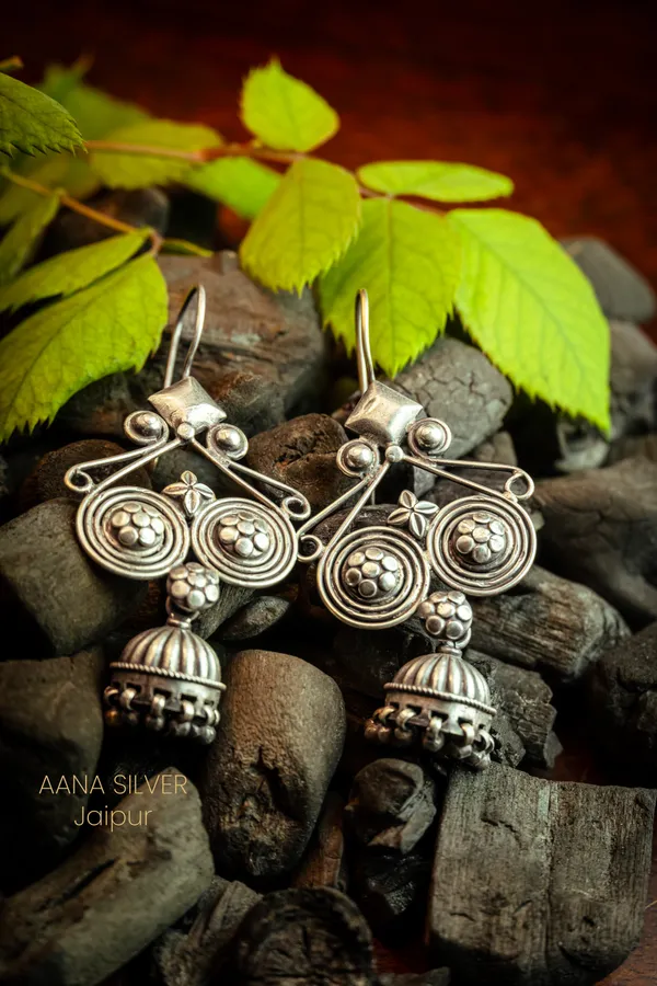 925_Pure_Sterling_Silver_|_Aabharan_Flower_Jhumka_Earrings_|_Well_Stamped_&_Hallmarked