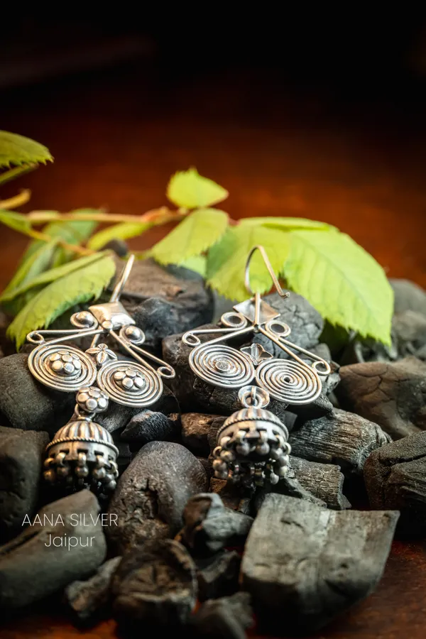 925_Pure_Sterling_Silver_|_Aabharan_Flower_Jhumka_Earrings_|_Well_Stamped_&_Hallmarked