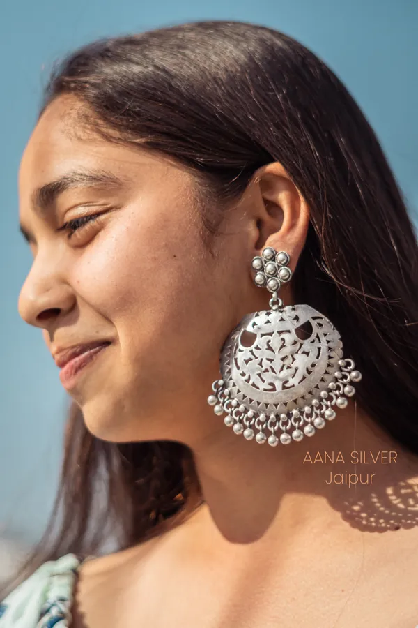 925_Pure_Sterling_Silver_|_Aabharan_Wide_Jali_Earrings_|_Well_Stamped_&_Hallmarked