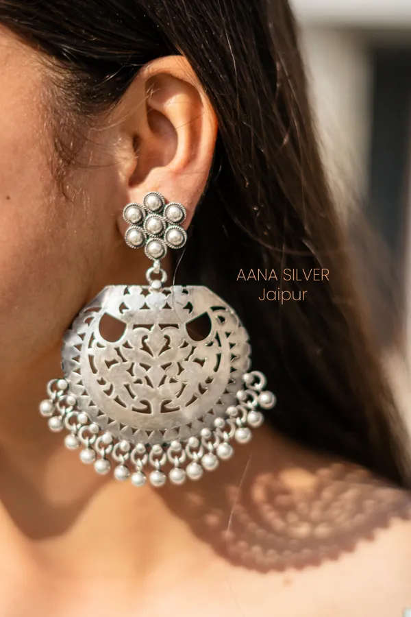 925_Pure_Sterling_Silver_|_Aabharan_Wide_Jali_Earrings_|_Well_Stamped_&_Hallmarked