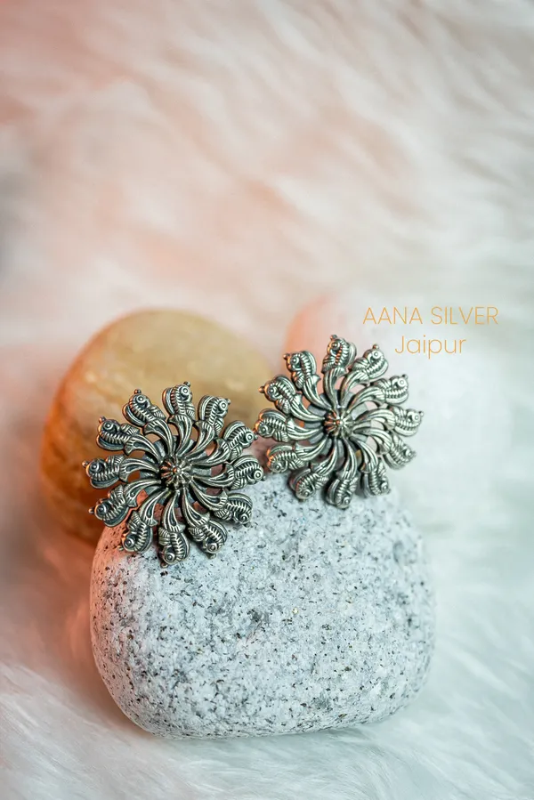 925_Pure_Sterling_Silver_|_Aabharan_Everyday_Peacock_Earrings_|_Well_Stamped_&_Hallmarked
