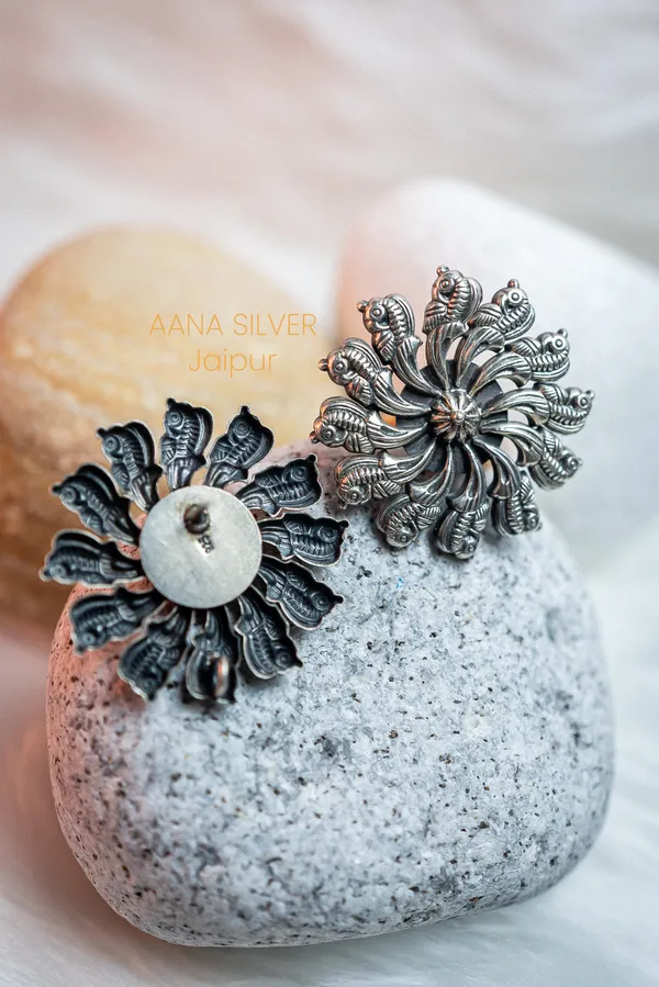 925_Pure_Sterling_Silver_|_Aabharan_Everyday_Peacock_Earrings_|_Well_Stamped_&_Hallmarked