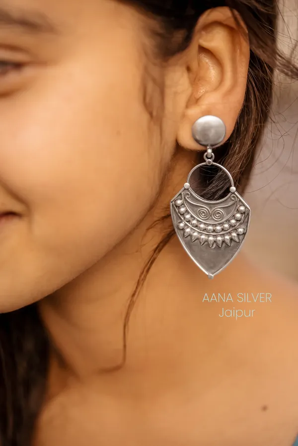 925_Pure_Sterling_Silver_|_Aabharan_Textured_Earrings_|_Well_Stamped_&_Hallmarked