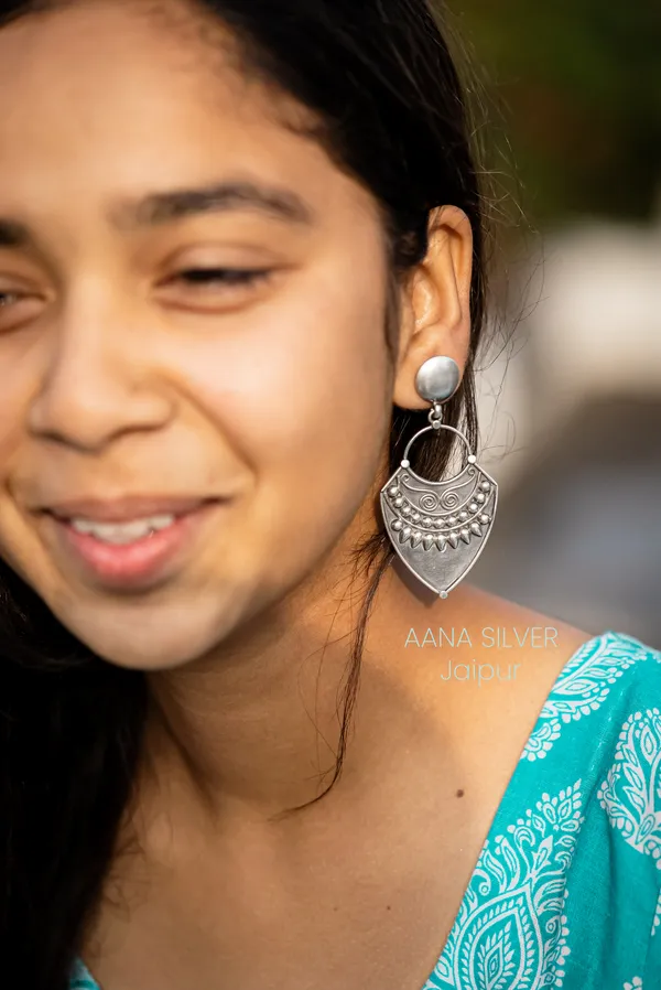 925_Pure_Sterling_Silver_|_Aabharan_Textured_Earrings_|_Well_Stamped_&_Hallmarked