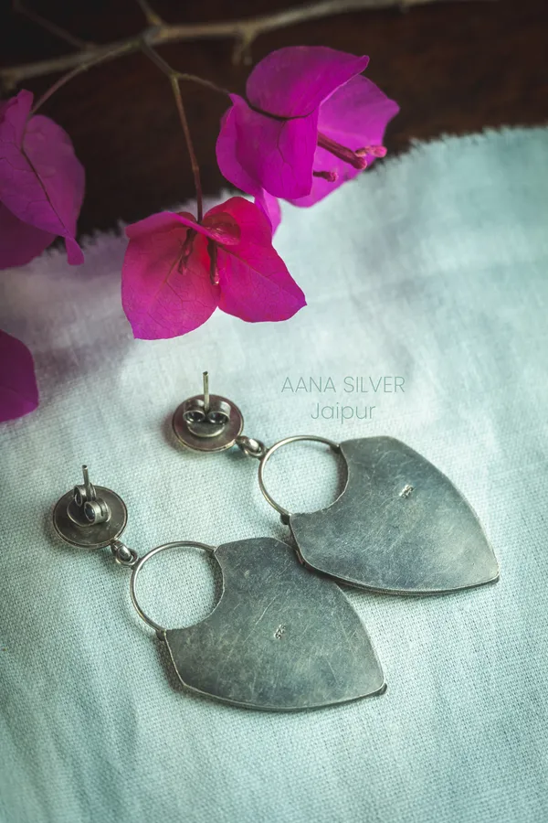 925_Pure_Sterling_Silver_|_Aabharan_Textured_Earrings_|_Well_Stamped_&_Hallmarked