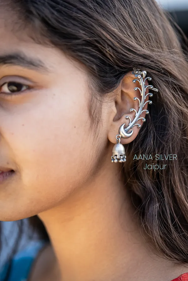 925_Pure_Sterling_Silver_|_Aabharan_Crescent_Moon_Jhumka_Earrings_|_Well_Stamped_&_Hallmarked