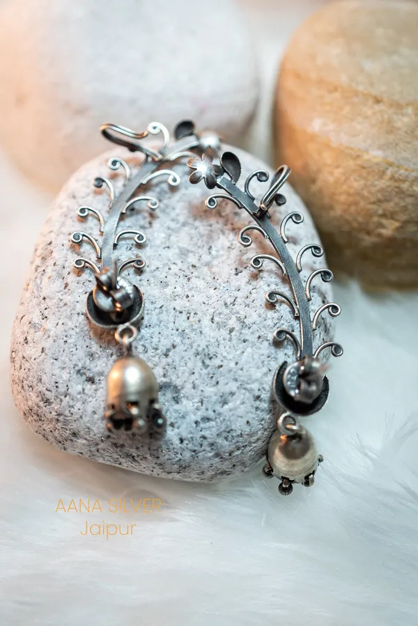 925_Pure_Sterling_Silver_|_Aabharan_Crescent_Moon_Jhumka_Earrings_|_Well_Stamped_&_Hallmarked