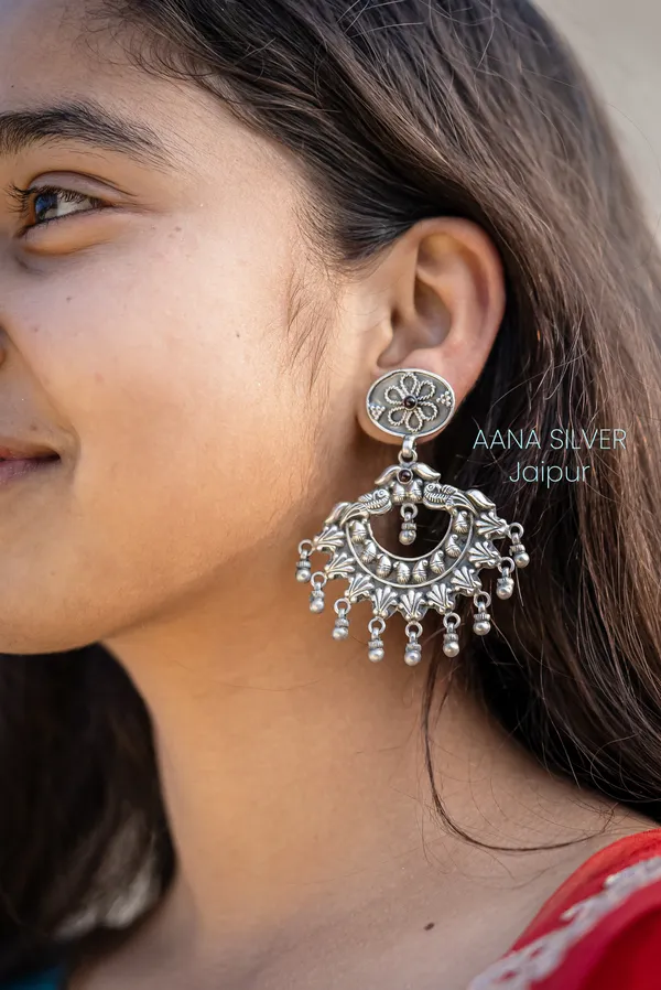 925_Pure_Sterling_Silver_|_Aabharan_Everyday_Versatile_Peacock_Earrings_|_Well_Stamped_&_Hallmarked