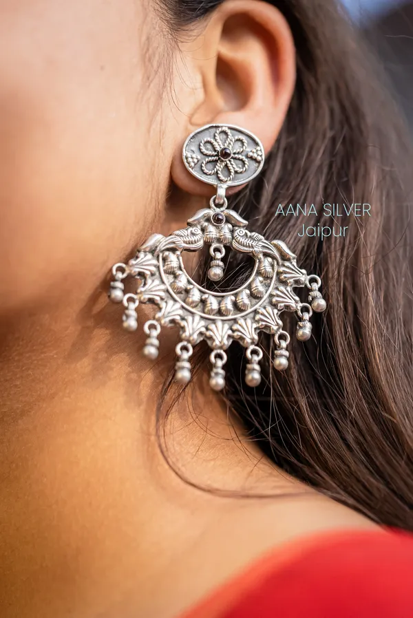 925_Pure_Sterling_Silver_|_Aabharan_Everyday_Versatile_Peacock_Earrings_|_Well_Stamped_&_Hallmarked