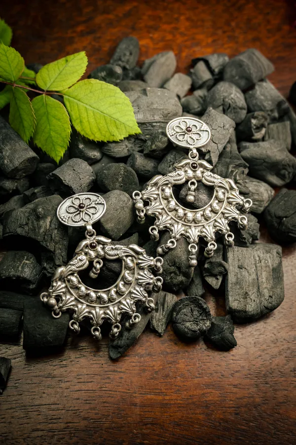 925_Pure_Sterling_Silver_|_Aabharan_Everyday_Versatile_Peacock_Earrings_|_Well_Stamped_&_Hallmarked