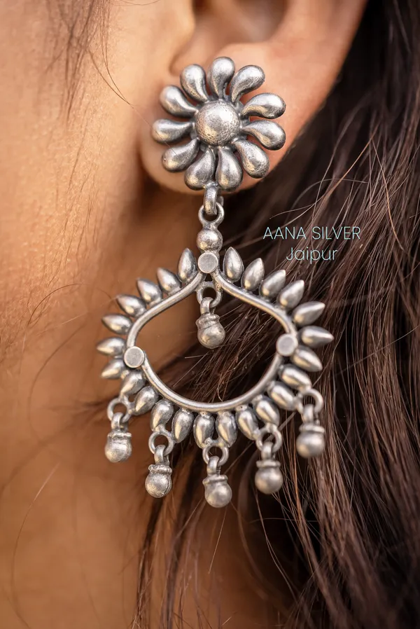 925_Pure_Sterling_Silver_|_Aabharan_Jhumri_Earrings_|_Well_Stamped_&_Hallmarked