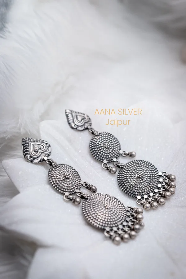 925_Pure_Sterling_Silver_|_Aabharan_Leaf_Jhumri_Textured_Earrings_|_Well_Stamped_&_Hallmarked