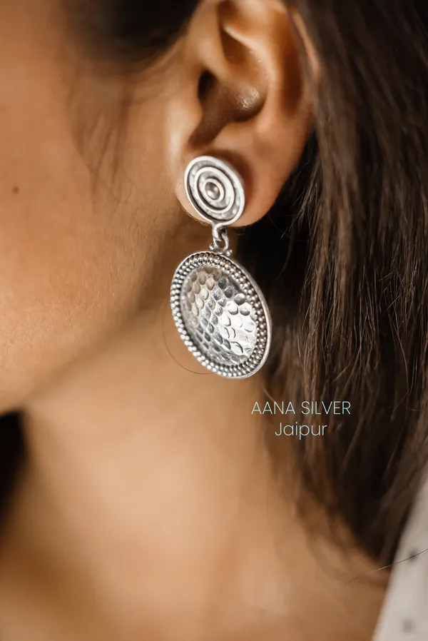 925_Pure_Sterling_Silver_|_Aabharan_Everyday_Round_Textured_Earrings_|_Well_Stamped_&_Hallmarked