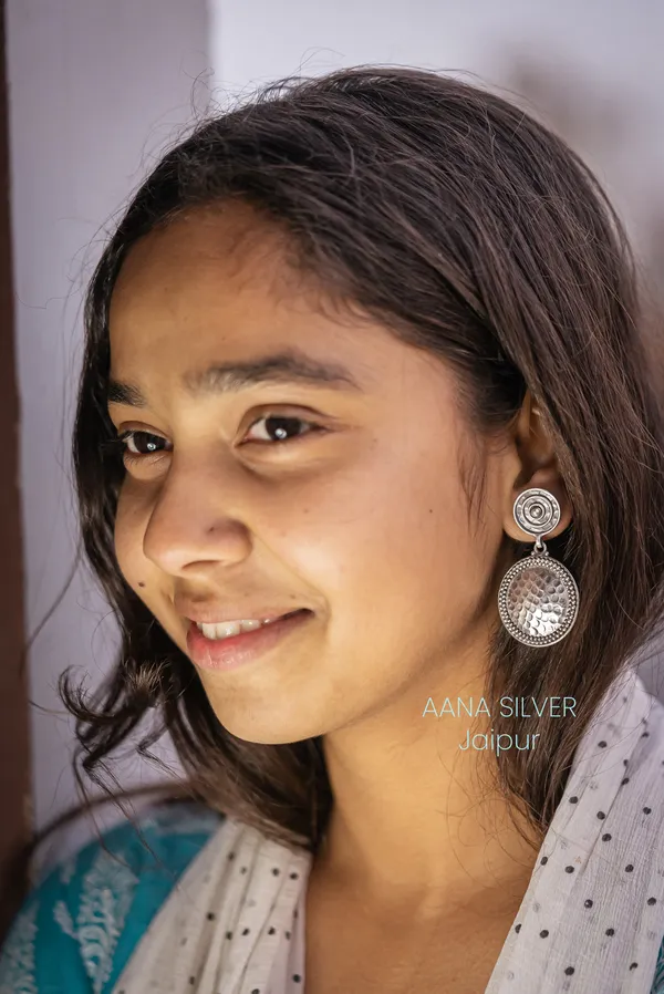 925_Pure_Sterling_Silver_|_Aabharan_Everyday_Round_Textured_Earrings_|_Well_Stamped_&_Hallmarked