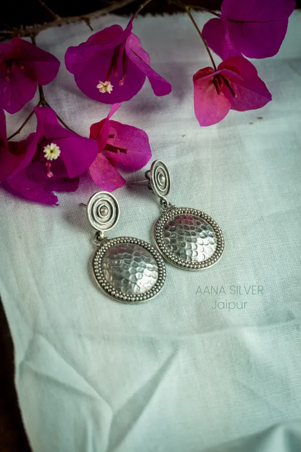 925_Pure_Sterling_Silver_|_Aabharan_Everyday_Round_Textured_Earrings_|_Well_Stamped_&_Hallmarked