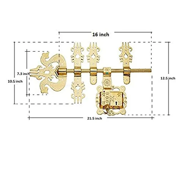 Aldrop_Lock_Manichitratal_Trishul_Brass_Gold