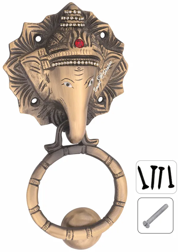 Pull_handle_Elephant_Brass_Antique_Pack_of_1