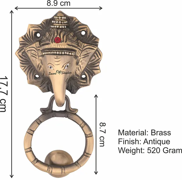 Pull_handle_Elephant_Brass_Antique_Pack_of_1