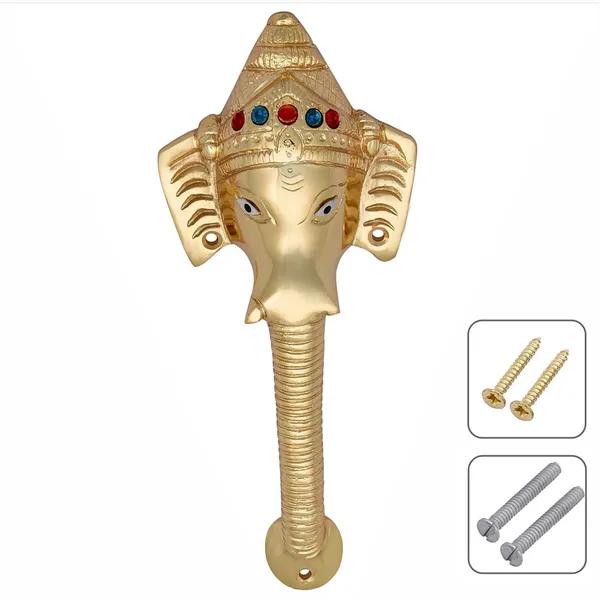 Pull_Handle_Ganesha_Avighna_Brass_Gold