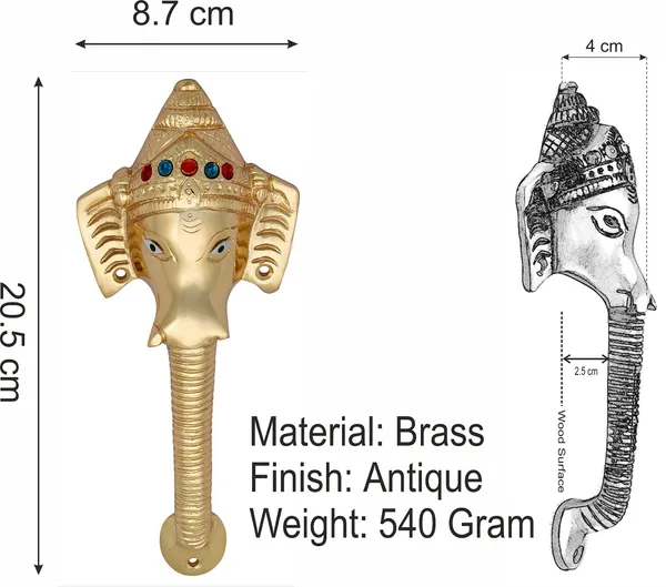 Pull_Handle_Ganesha_Avighna_Brass_Gold