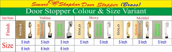 (_Pack_of_1_)_Brass_Boxy_Door_Stopper_5_Inches,_Gold_Silver,_Pack_of_1_with_Screws/Door_Mounted_Door_Stopper/Stop_with_Rubber_Tip_Bottom/Home,_Office,_Bathroom/Slip-Resistant