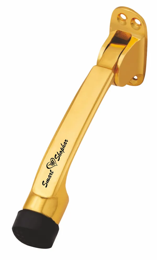 (_Pack_of_1_)_Brass_Meldal_Door_Stopper_5_Inches_Gold,_Pack_of_1_with_Screws/Designer_Foot_Door_Stopper_with_Rubber_Tip_Bottom/Home,_Office,_Bathroom/Slip-Resistant/All_Type_Doors