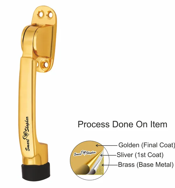 (_Pack_of_1_)_Brass_Meldal_Door_Stopper_5_Inches_Gold,_Pack_of_1_with_Screws/Designer_Foot_Door_Stopper_with_Rubber_Tip_Bottom/Home,_Office,_Bathroom/Slip-Resistant/All_Type_Doors