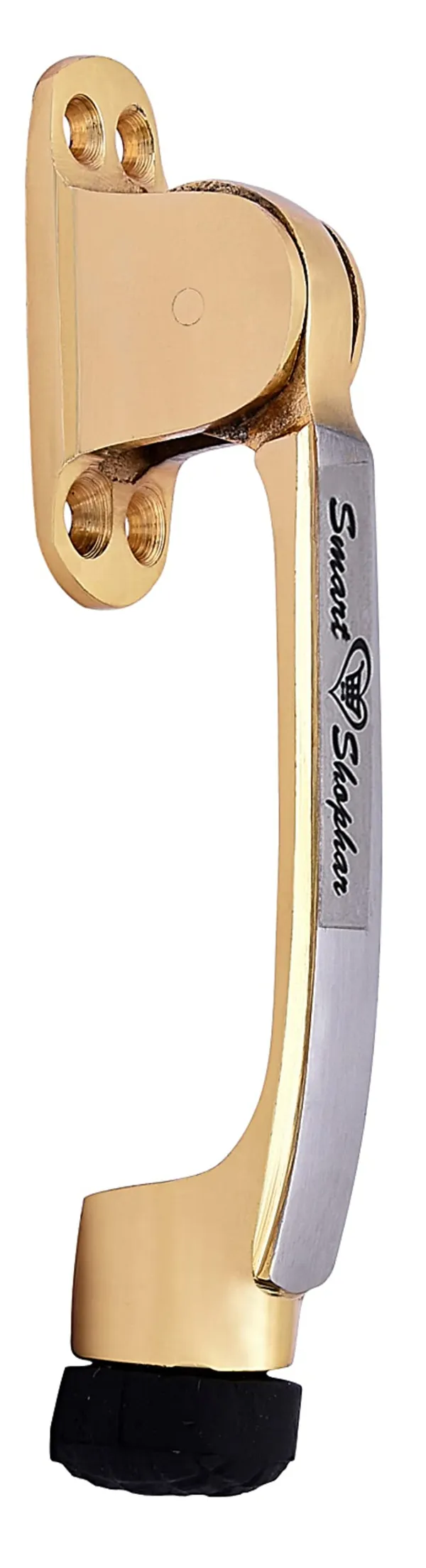 (_Pack_of_1_)_Brass_Meldal_Door_Stopper_5_Inches_Gold,_Silver,_Pack_of_1_with_Screws/Designer_Foot_Door_Stopper_with_Rubber_Tip_Bottom/Home,_Office,_Bathroom/Slip-Resistant/All_Type_Doors