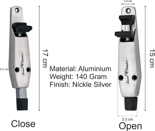 (_Pack_of_1_)_Aluminium_Alloys_Summary_Door_Stopper_5_Inche_Silver_Pack_of_1_/_Door_Mounted_with_Rubber_Tip_Bottom_for_Home_Office_Bathroom/Slip-Resistant_for_Tiles_Carpet_Wood_Laminated_Floors