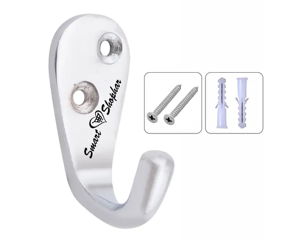 Wall_hook_Single_Jack(J)_Aluminium_Alloys_Silver_Pack_of_1