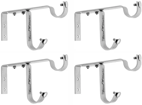 (Pack_of_4)_Double_Curtain_Support_Riva_Stainless_steel_Silver