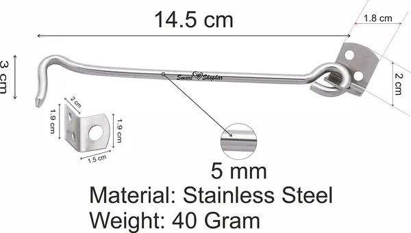Gate_Hook_Round_Stainless_steel_Silver_Pack_of_1