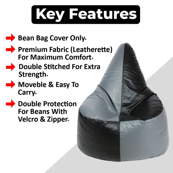 Black_And_Grey_Chair_Bean_Bag_Cover_Without_Beans