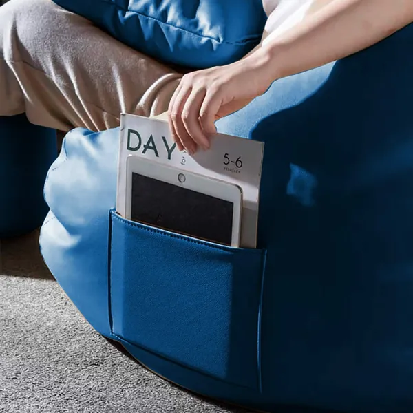 Blue_Tear_Drop_Bean_Bag_Cover_With_Footrest_And_Cushion_Without_Beans