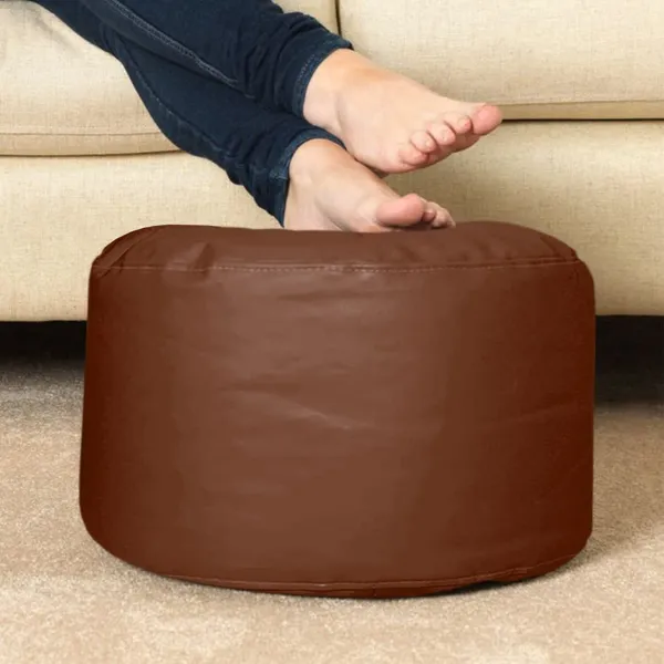 Tan_Tear_Drop_Bean_Bag_Cover_With_Footrest_And_Cushion_Without_Beans