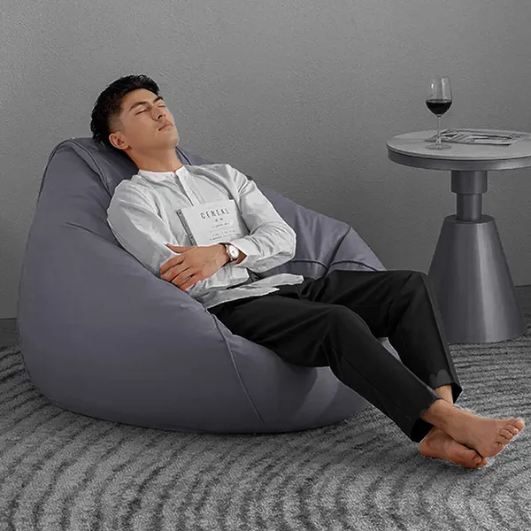 Grey_Tear_Drop_Bean_Bag_Cover_Without_Beans